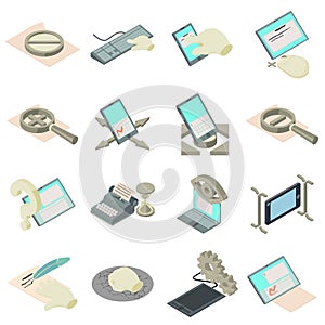 Compose icons set, isometric style