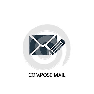 Compose mail icon. Simple element