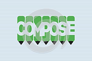 Compose text with Pen symbol creative ideas design. Compose typography negative space word