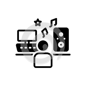 Black solid icon for Composer, musician and melodist photo