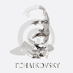 Composer Pyotr Tchaikovsky. vector portrait