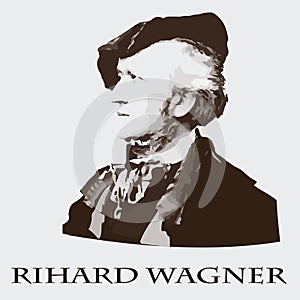 Composer Richard Wagner. vector portrait