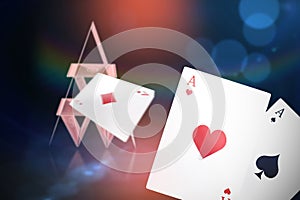 Composite 3d image of ace of hearts card