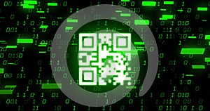 Composite of binary coding and green qr code