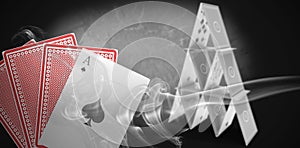 Composite 3d image of blue smoke