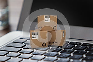 Composite 3d image of illustration of cardboard boxes