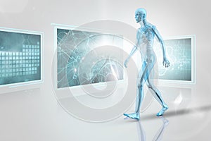 Composite 3d image of image of a blue body