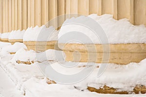 Composite Greek Style Columns In Winter