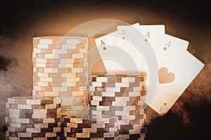 Composite image of 3d image of gambling chips