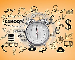 Composite image of alarm clock