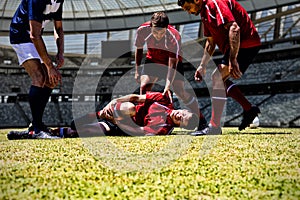 Composite image of american football player