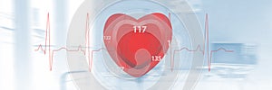 Composite image of application of heart rate 3d