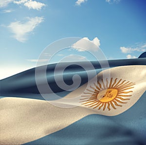 Composite image of argentina flag waving in wind