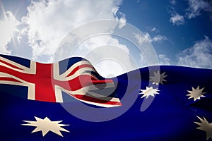 Composite image of australia flag waving