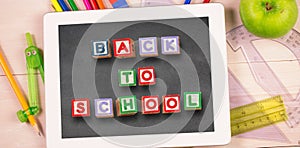 Composite image of back to school message