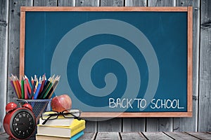 Composite image of back to school message photo