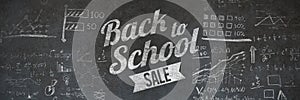 Composite image of back to school sale message