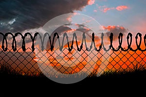 Composite image of barbed wire fence by white background 3d