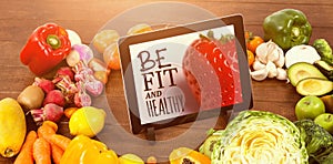 Composite image of be fit and healthy