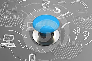 Composite image of blue push button