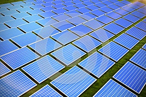 Composite image of blue solar panels