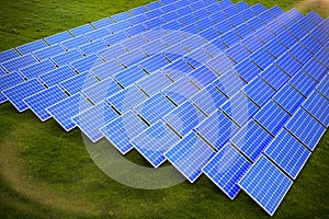 Composite image of blue solar panels