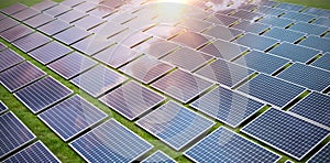 Composite image of blue solar panels