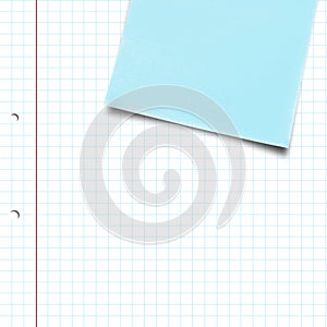 Composite image of blue sticky note with thumbtack