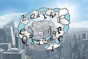 Composite image of brainstorm and cloud computing doodle