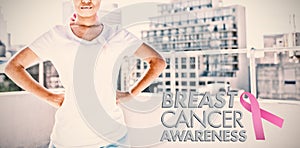 Composite image of breast cancer awareness message