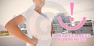 Composite image of breast cancer awareness message