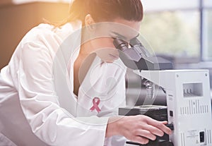 Composite image of breast cancer awareness ribbon