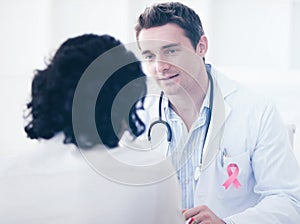 Composite image of breast cancer awareness ribbon