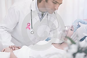 Composite image of breast cancer awareness ribbon