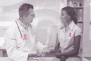 Composite image of breast cancer awareness ribbon