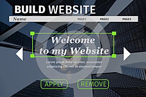 Composite image of build website interface