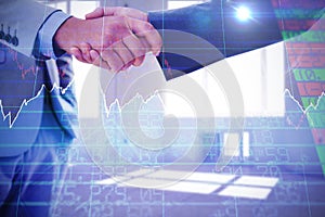 Composite image of business handshake