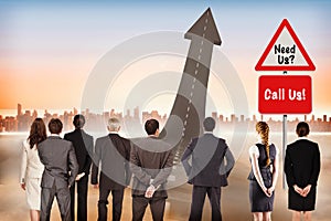 Composite image of business team