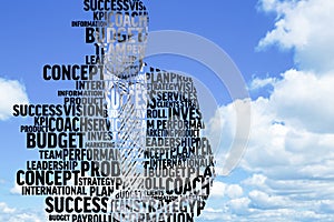 Composite image of businessman in buzzwords