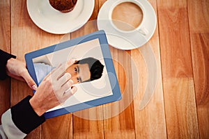 Composite image of casual businessman smiling at camera