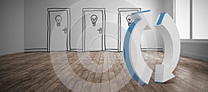 Composite image of circular arrow reset button