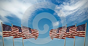 Composite image of close up of the us flag