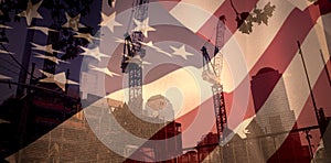 Composite image of close up of the us flag