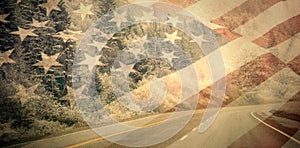 Composite image of close up of the us flag