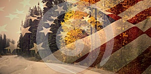 Composite image of close up of the us flag