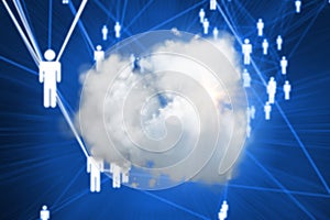 Composite image of cloud computing background