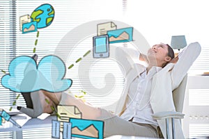 Composite image of cloud computing doodle