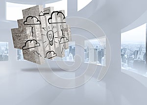 Composite image of cloud computing idea on abstract screen