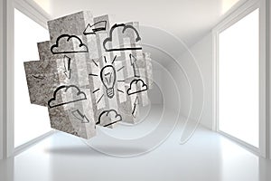 Composite image of cloud computing idea on abstract screen