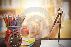 Composite image of composite of drawing compass